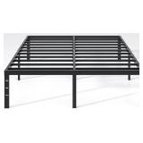 Metal Bed Frame King Size with Storage, Black