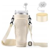 3pk Water Bottle Holder, Phone Pocket, White