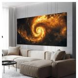 Abstract Canvas Wall Art - Black & Gold 20x40