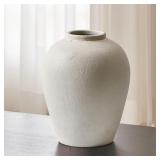 LB2 White Ceramic Large Vase, 12.7' Tall