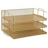 Martha Stewart Ryder 3-Tier Desk Tray, Gold