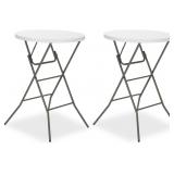$144 32' Round Folding Table, White (2)