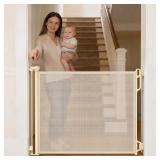 Retractable Baby Gate, Cream 33.5x55'