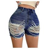 Tcremisa Women's Ripped Denim Shorts 2XL