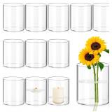 12 Pack Glass Cylinder Vases (4x3.5)