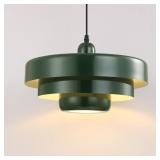 Mid Century Pendant Light, 3-Layer Green Shade