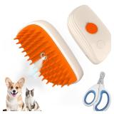 2pk Cat Steam Brush, 3-in-1 Silicone Grooming