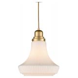 $130 CLAXY Gold Pendant Light with Glass Shade