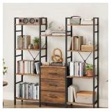Bookshelf w/ 3 Drawers & 10 Shelves, 47' Wide