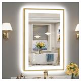 $140 Gold LED Bathroom Mirror with Lights