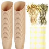 Brown Kraft 12 oz Cups + Toothpick Boards (50)