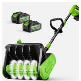 $220 21V Cordless Snow Shovel with 2 4.0Ah Batts