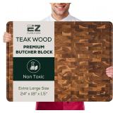 EZ Furniture XL Teak Cutting Board, Reversible