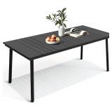 $220 BROWN/BLACK 70-Inch Outdoor Patio Table for 6