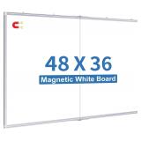Magnetic Whiteboard 48x36 Aluminum Frame