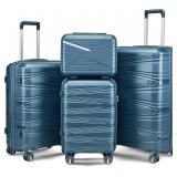 $130 Peacock Blue 4-Piece Hardshell Luggage Set