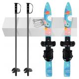 Odoland Kids Beginner Snow Skis with Bindings