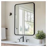 Antok 22x30 Black Metal Framed Mirror