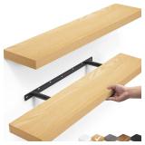 BAYKA 22.5' Wall Mounted Shelves (Oak) 2