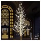 Anycosy 7FT Lighted Birch Tree with LED Lights
