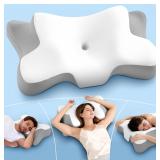Cervical Neck Pillow for Pain Relief (White)