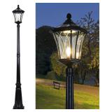 $164 Solar Post Light with Remote Dual Use Black