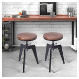 $114 Rustic Lift Bar Stool, Black (Set of 2)