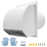 Galvanized 6' Hooded Wall Vent, White