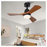 BOJUE 32  Black Ceiling Fan with Light