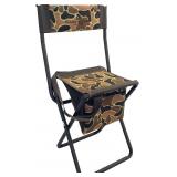 AXS CAMO High Back Folding Stool with Storage