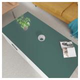 Leather Table Cover 24x48 Desk Mat Aqua/Gray