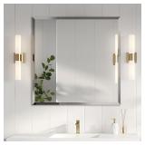 $140 30x30 In. Frameless Beveled Wall Mirror