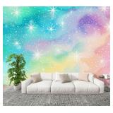 Rainbow Galaxy Peel & Stick Wall Mural 69x98'