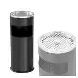 IRONWALLS Trash Can with Lid, Black Stainless