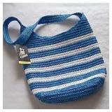 Art Class Teal and White Striped Shoulder Bag