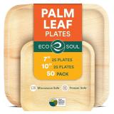 ECO SOUL Palm Leaf Plates 7 & 10 in, 50ct