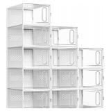 12 Packs Clear Shoebox with Magnetic Door, XL