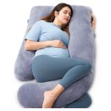 Momcozy U-Shaped Pregnancy Pillow, 57' Grey