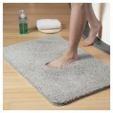 Non-Slip Bath Rug 20x30 Light Grey Mats