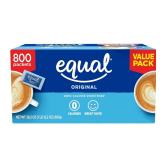 EQUAL 0 Calorie Sweetener Packets, 800 Ct