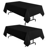 sancua 2 Pack Black Tablecloth 60x102 in