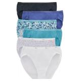 Size: 8 - Hanes Women s Hi-Cut Panties 6-Pack