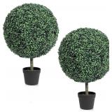 $187 THE BLOOM TIMES Topiary Trees, UV Boxwood