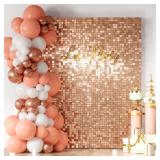COKAOBE Rose Gold Sequin Wall Backdrop 24P