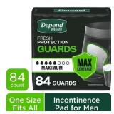 Depend Guards Incontinence Pads, Men 84 Count