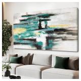 $140 NBAODAN Abstract Wall Art 29x58 Black & White