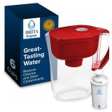 Brita Metro 6-Cup Water Filter Pitcher, Red