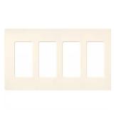 Claro 4-Gang Wall Plate, Satin Biscuit