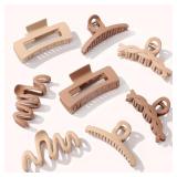 Matte Non-Slip Large Hair Clips 8Pcs