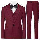 Boys 3-Piece Slim Fit Suit Set for 9-10 Year Olds.